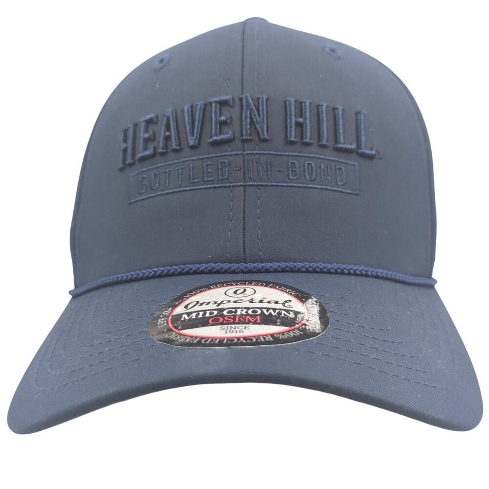 Heaven Hill Bottled In Bond Imperial OSFM Mid Crown Rope Snapback Hat Cap Navy